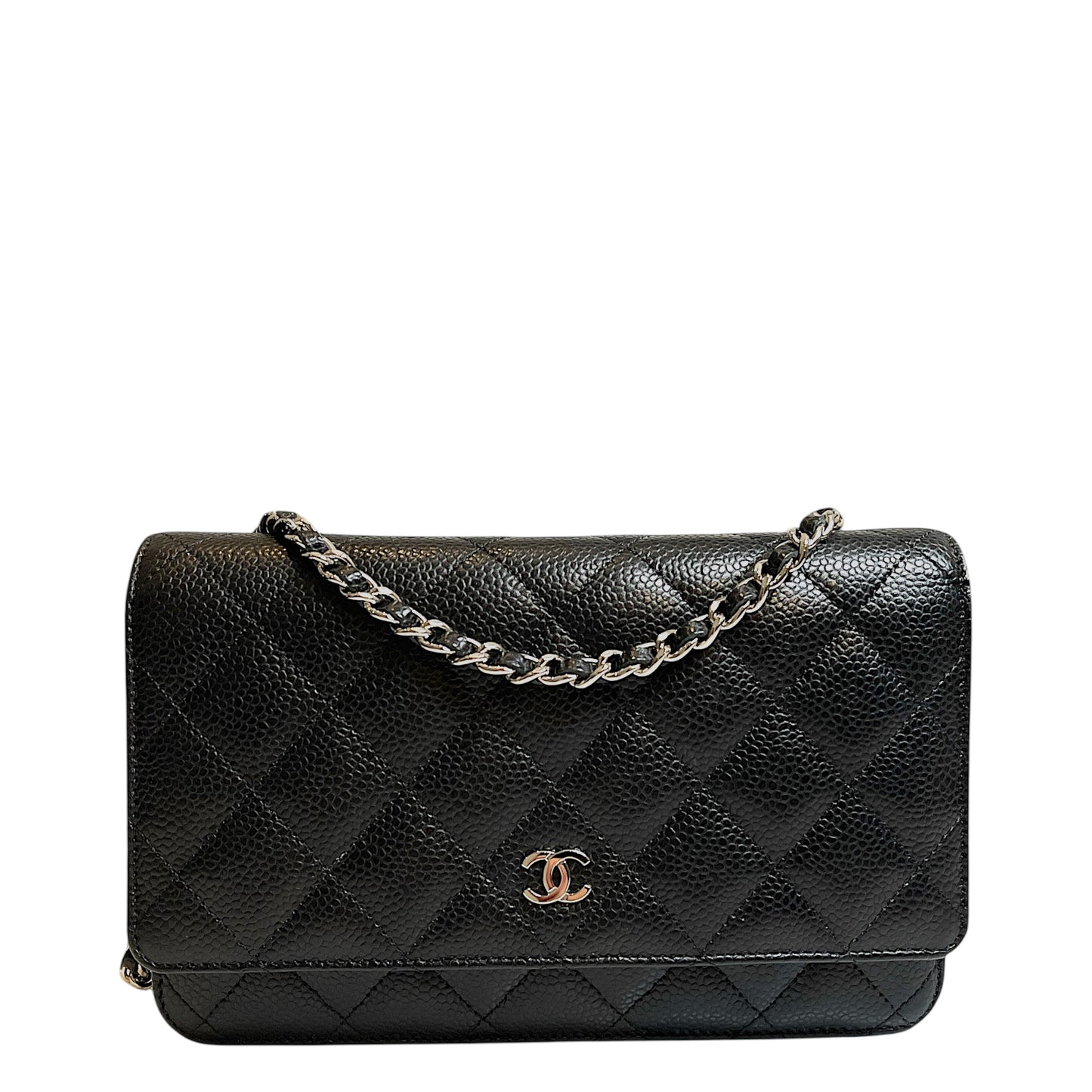 Chanel Classic Wallet On Chain Black Caviar Silver Hardware