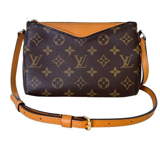 Louis Vuitton Pallas Clutch BB Brown Mustard Crossbody Bag