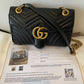 2205710-143080 Gucci Marmont Medium Black Leather Gold Hardware (443497 520981) G02918812 Made in Italy