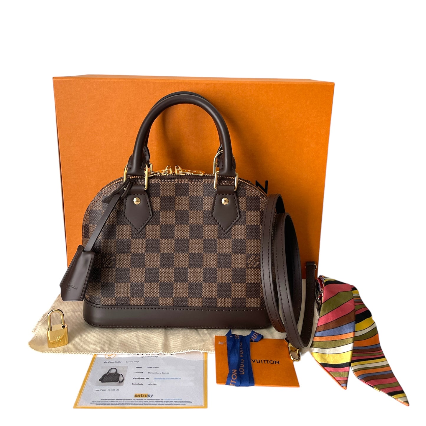 Louis Vuitton Alma BB Damier Ebene Handbag/ Crossbody Bag