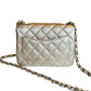 Chanel Mini Square Lambskin Gold Bag