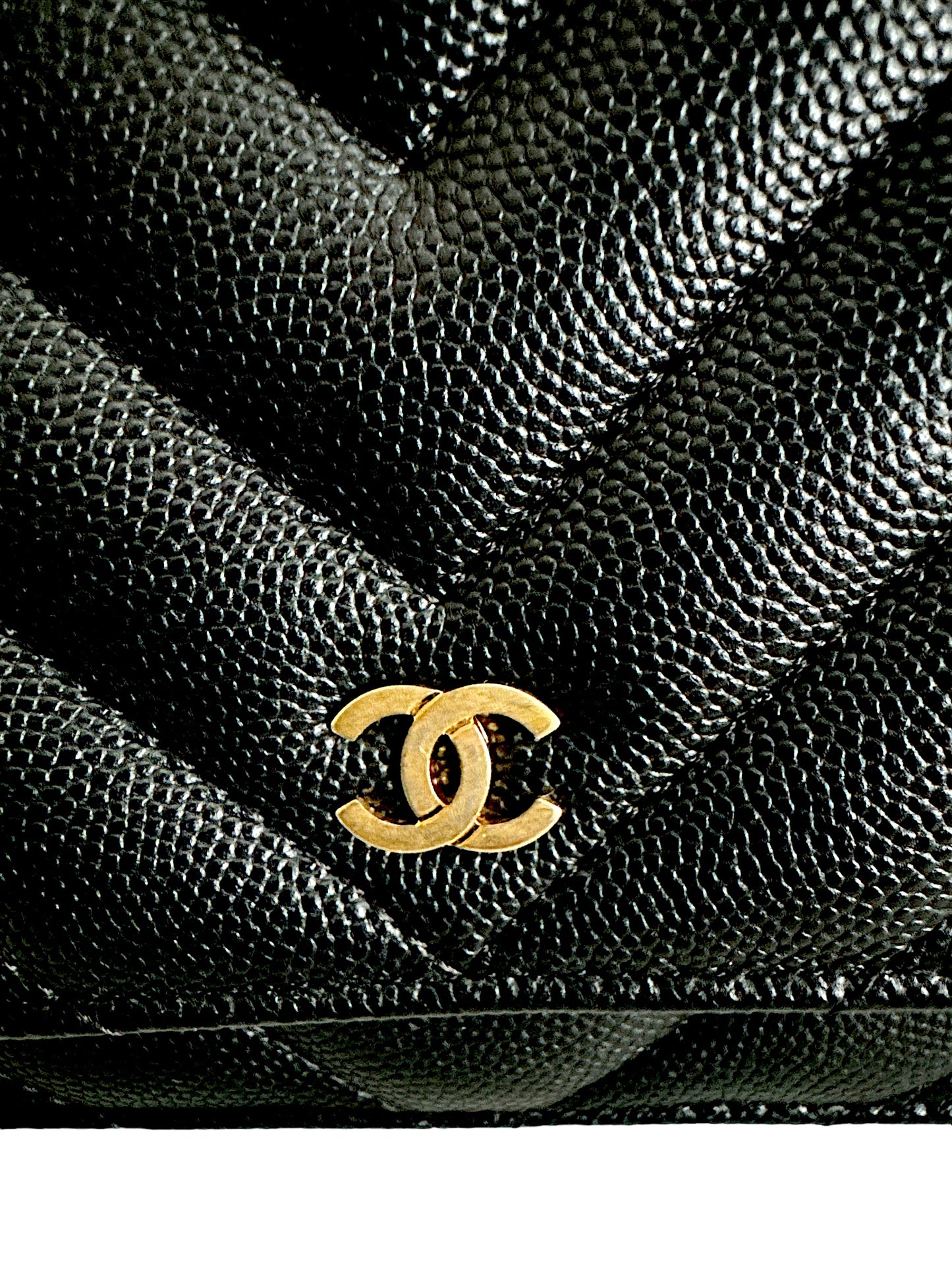 CHANEL WOC Chevron Black Caviar Ancient Greek Charms GHW