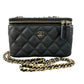 CHANEL VANITY ON CHAIN BLACK CAVIAR GOLD-TONE METAL