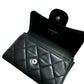 Chanel Classic Card Holder Black Lambskin Silver Hardware