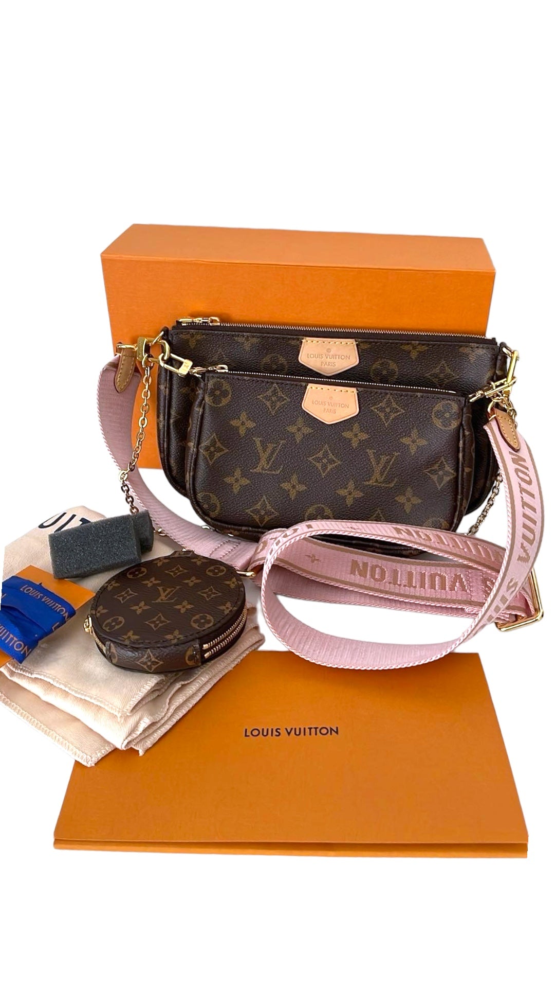 Louis Vuitton Multi Pochette Accessories Monogram Rose Claire Crossbody Bag