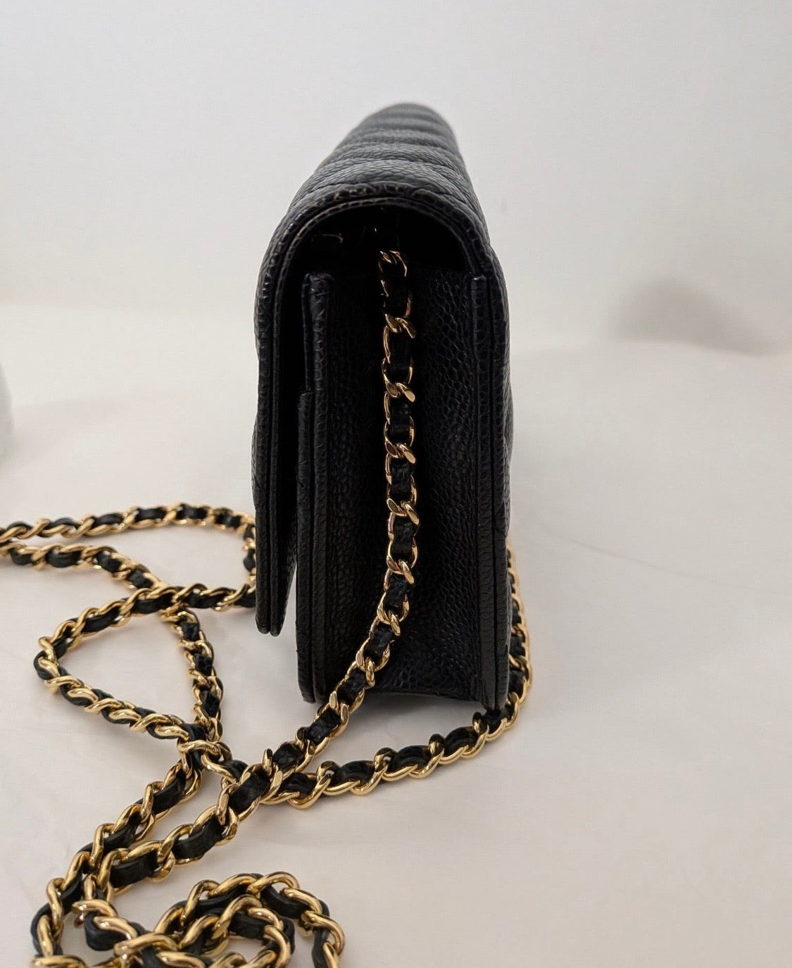 2205710-1432182 Chanel classic black quilted caviar gold hardware
