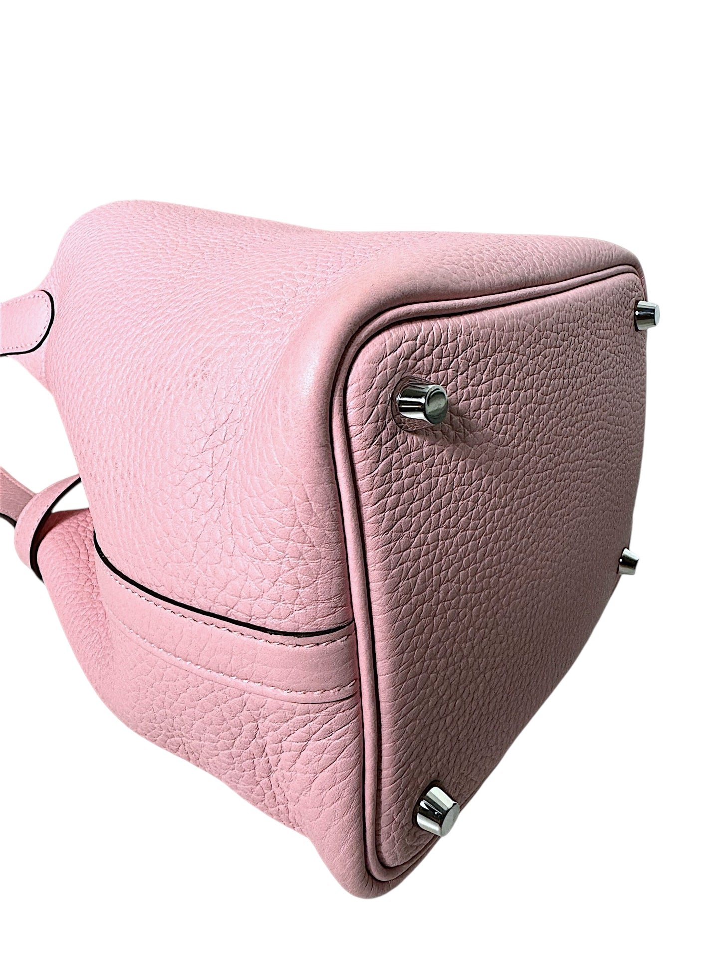 Hermes Picotin 18 Rose Sakura Taurillon Clemence Palladium Hardware Bag