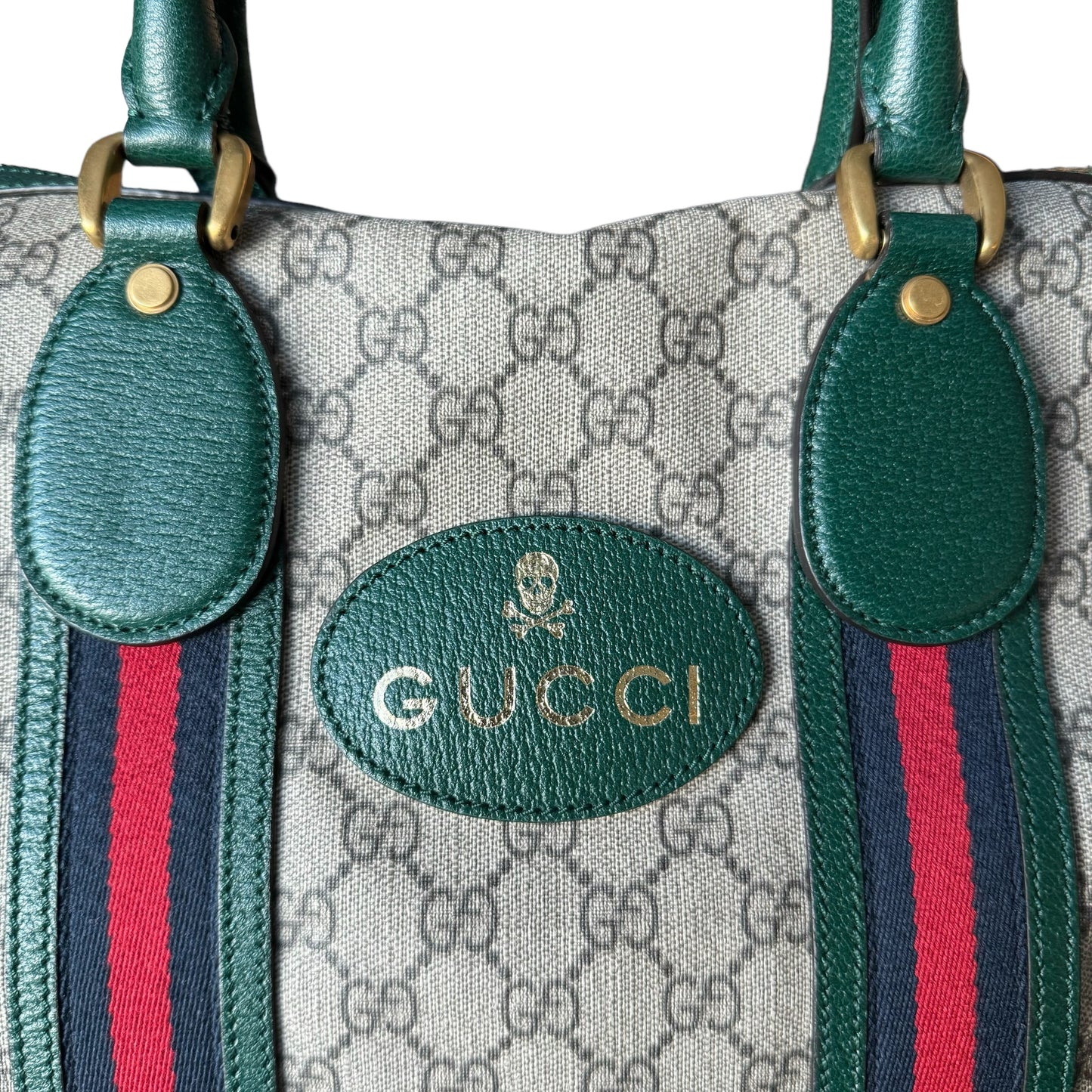 Gucci Neo Vintage Web Duffle Bag GG Coated Canvas Bag With Strap