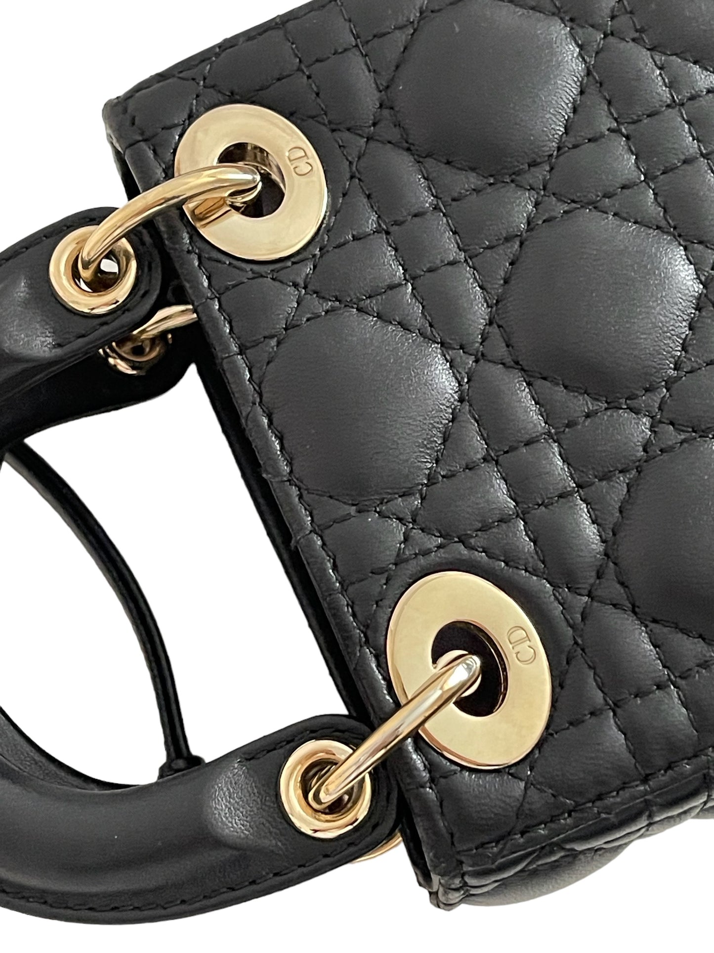 Lady Dior Micro Black Cannage Lambskin Bag