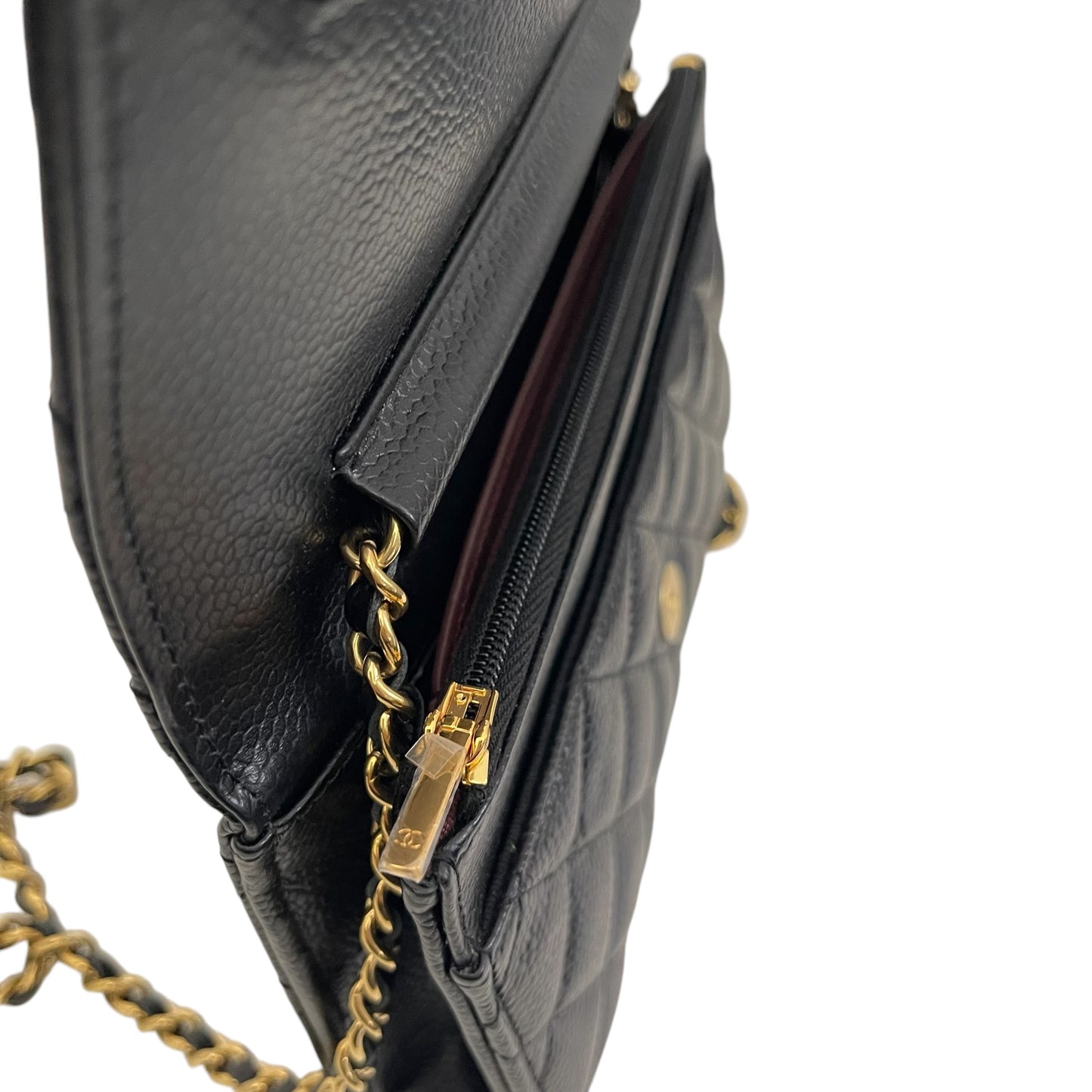 Chanel Classic Wallet On Chain Black Caviar Gold Hardware