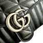 Gucci Calfskin Matelasse Aria Small GG Marmont Shoulder Bag Black