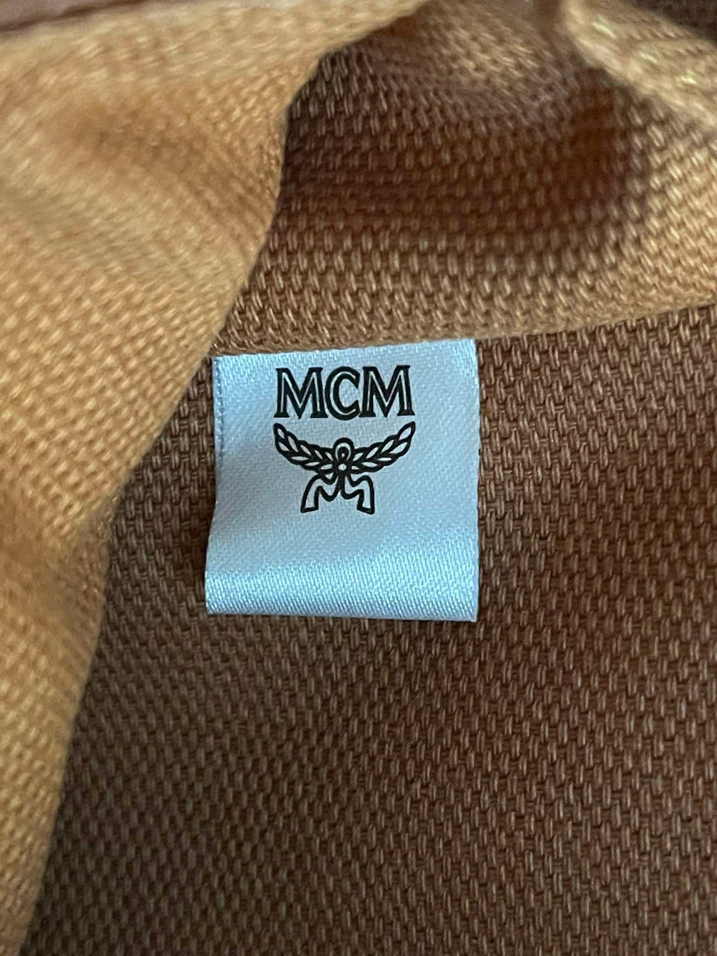 143212 MCM Cognac Visetos Red Rooster Backpack