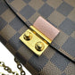 Louis Vuitton Damier Ebene Croisette Chain Wallet Rose Ballerine