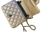 Chanel Mini Square Lambskin Gold Bag