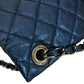 Chanel Medium Dark Blue Metalic Caviar Easy Flap Shoulder Bag