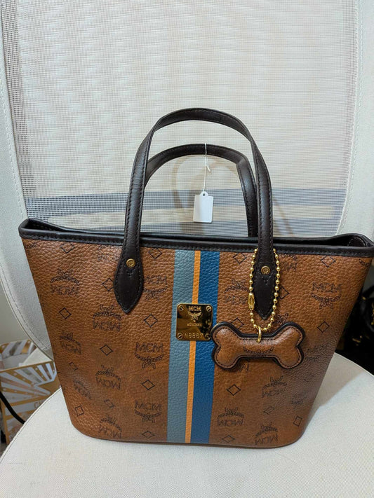110580362 MCM Small Shopping Tote Visetos Brown