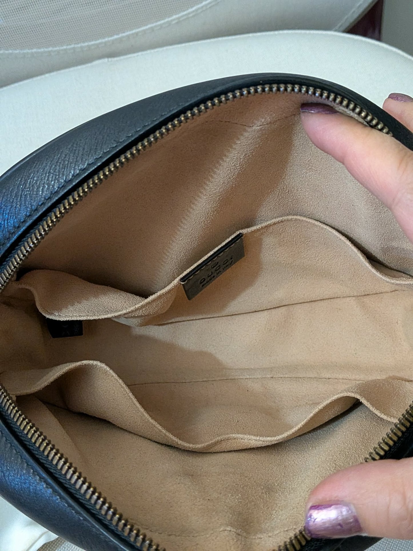 2205710-143038 Gucci GG Marmont Matelasse Black Leather Belt Bag (491294 498879) D028038961)