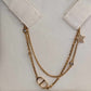 110580489 DIOR Petit CD Double Necklace
Gold-Finish Metal and Silver-Tone Crystals