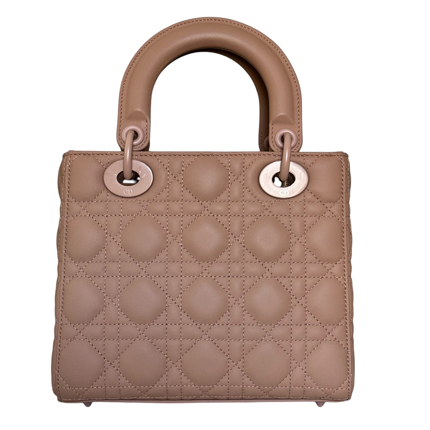 Small Lady Dior My ABC Warm Taupe Ultramatte Cannage Lambskin