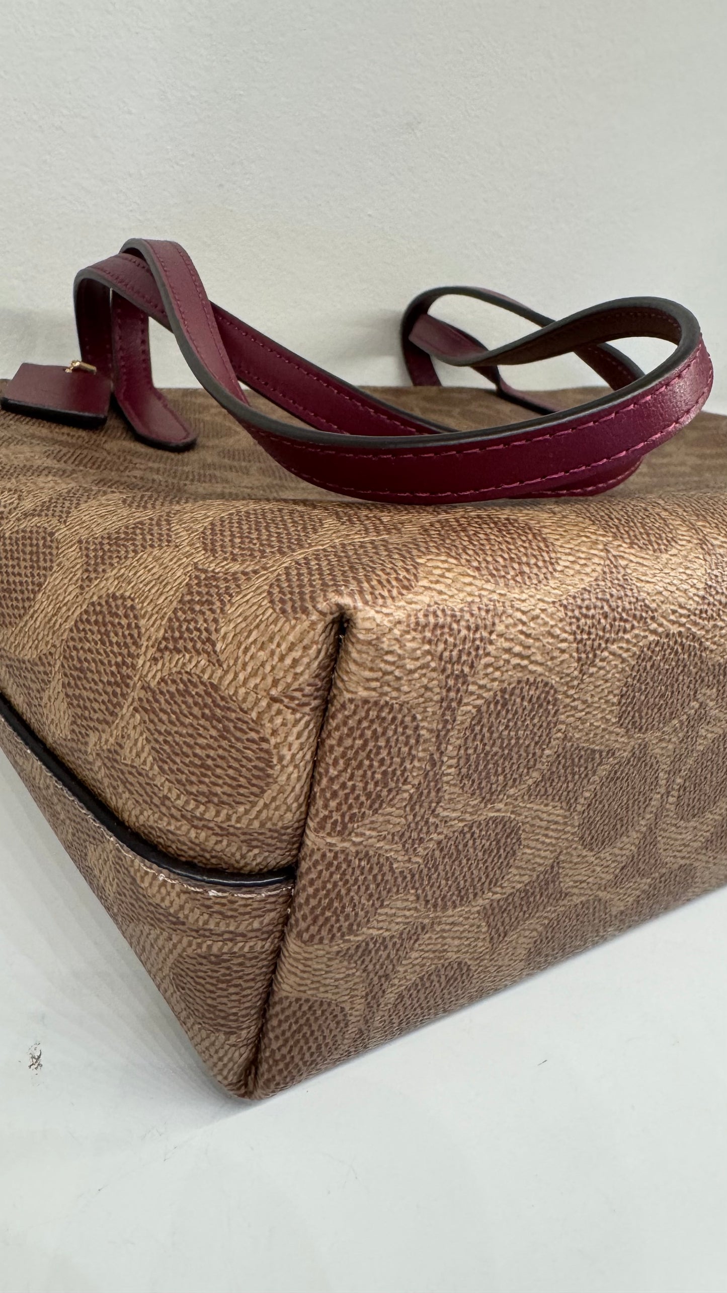 2205710-143141 Coach Fiona CC Signature Tan/ Black Cherry (NoJ2480-CX587)