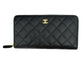 Chanel Zipped Black Caviar Gold Hardware Long Wallet