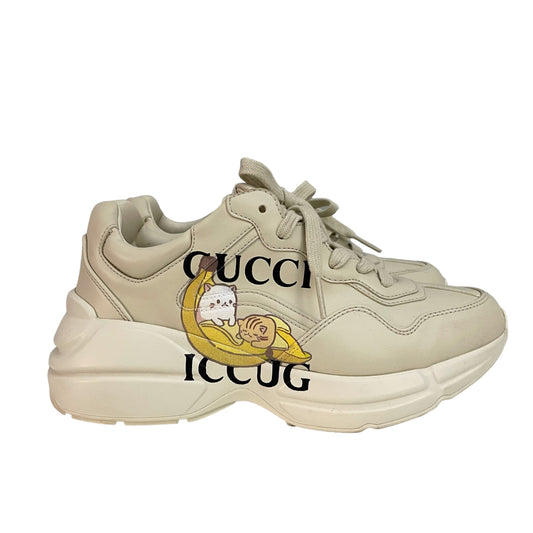 Gucci Bananya Rhyton Sneaker Ivory Demetra Size 36.5