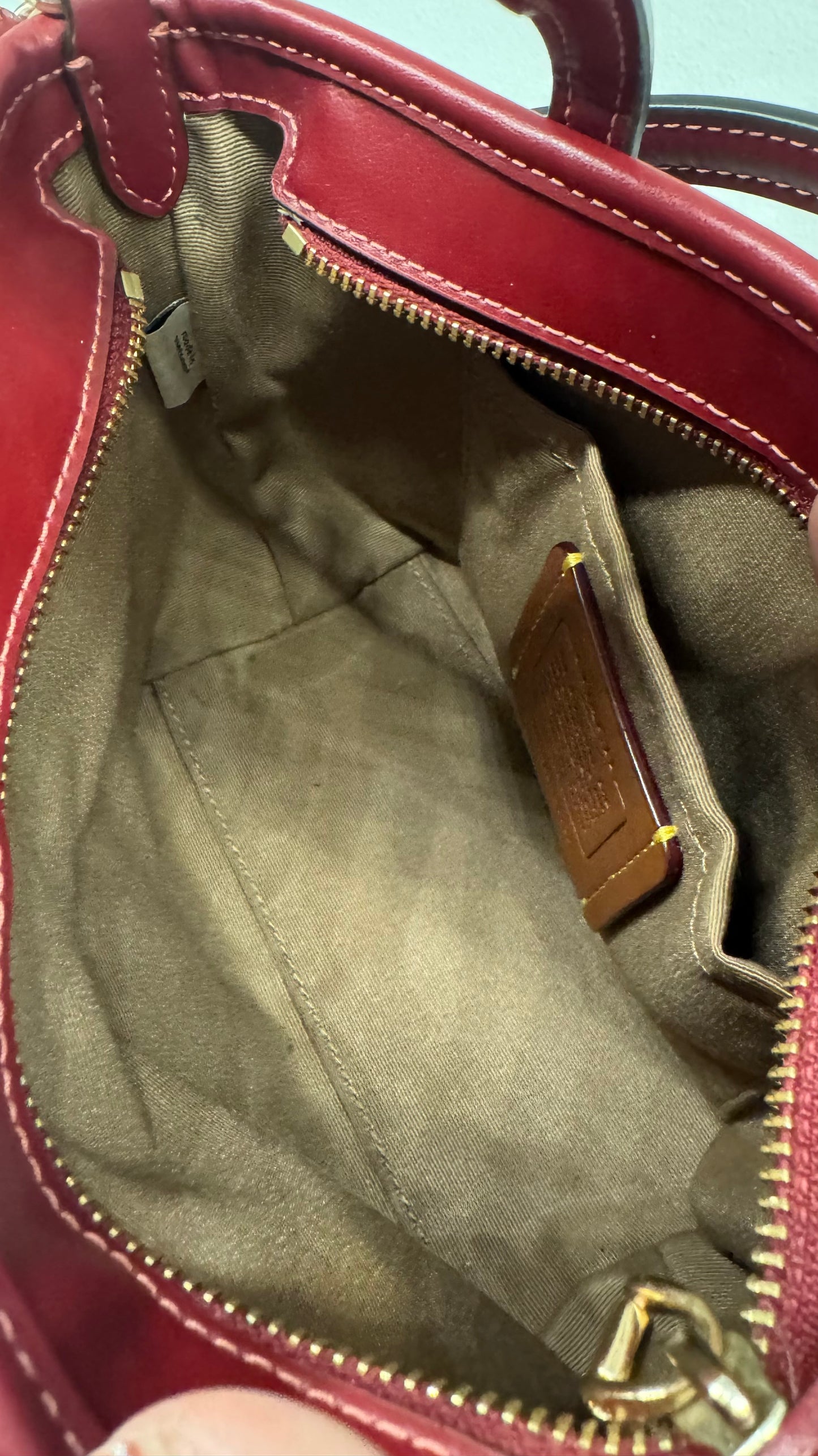 110580420 Coach Mini Tote CC Signature Red Cherry With Strap (NoK2492-CY737)