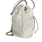 Chanel Caviar White Leather Bucket Bag Silver Hardware