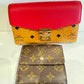 MCM Small Crossbody Visetos Cognac Red Gold Hardware & LV Mono gram Wallet