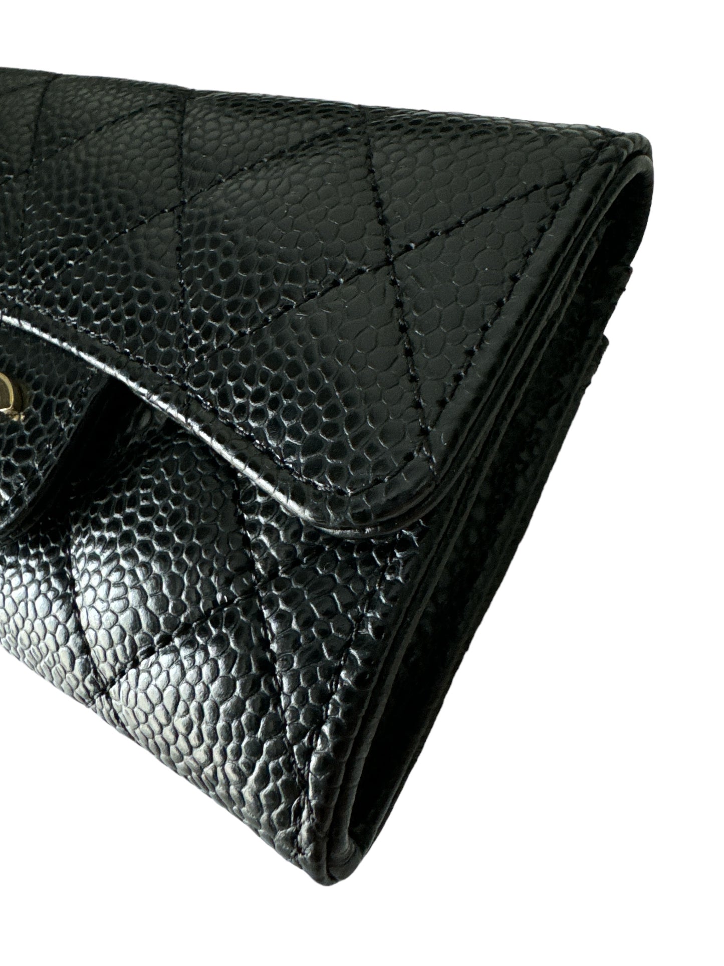 Chanel Classic card Holder Black Caviar Gold Hardware