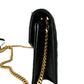 YSL CASSANDRE ENVELOPE CHAIN WALLET IN GRAIN DE POUDRE LEATHER NOIR