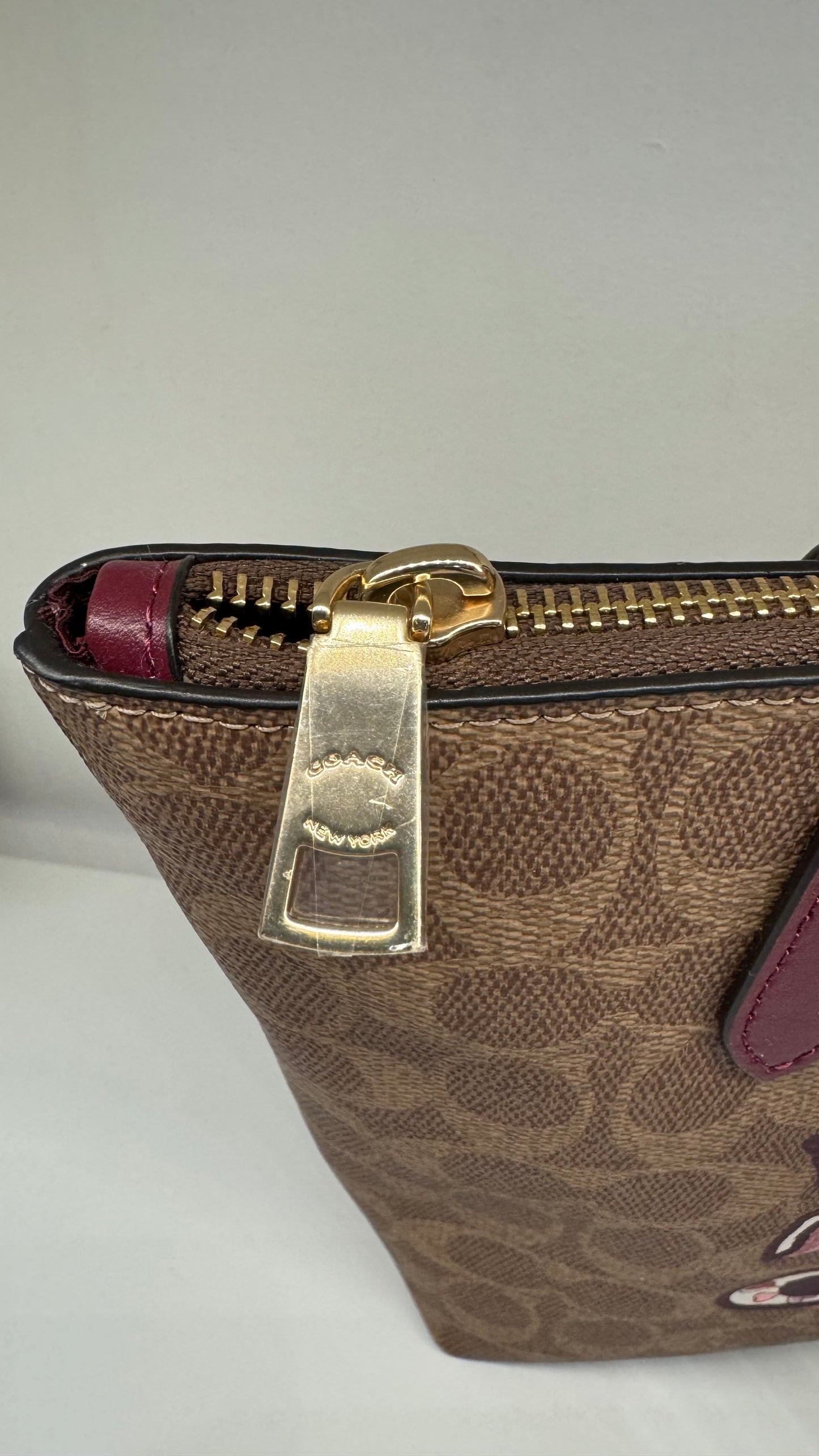 2205710-143141 Coach Fiona CC Signature Tan/ Black Cherry (NoJ2480-CX587)