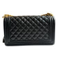 Chanel Black Caviar Medium Boy Bag Gold Hardware