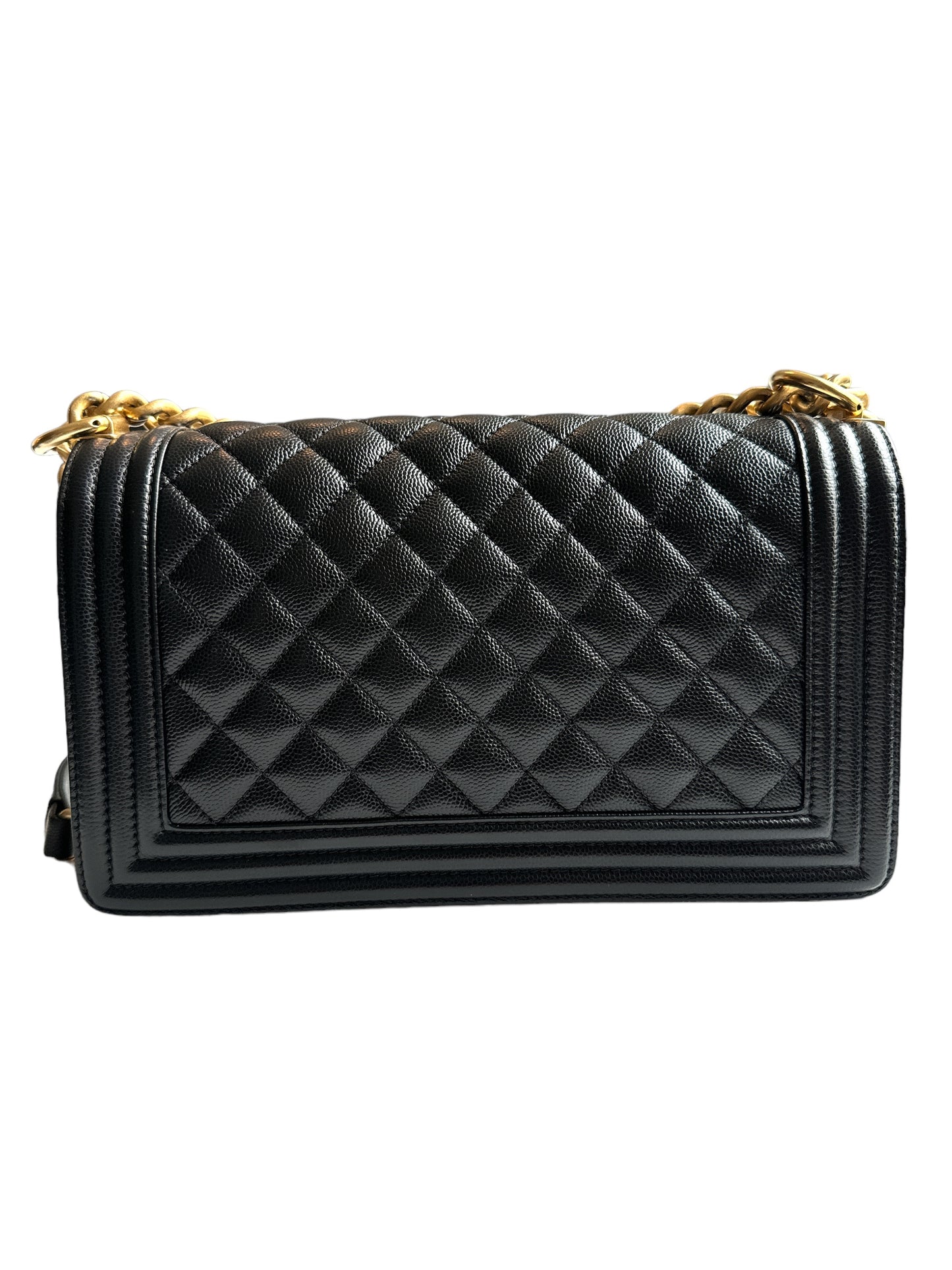 Chanel Black Caviar Medium Boy Bag Gold Hardware