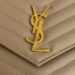 BRANDNEW YSL ASSANDRE MATELASSÉ FLAP POUCH BEIGE