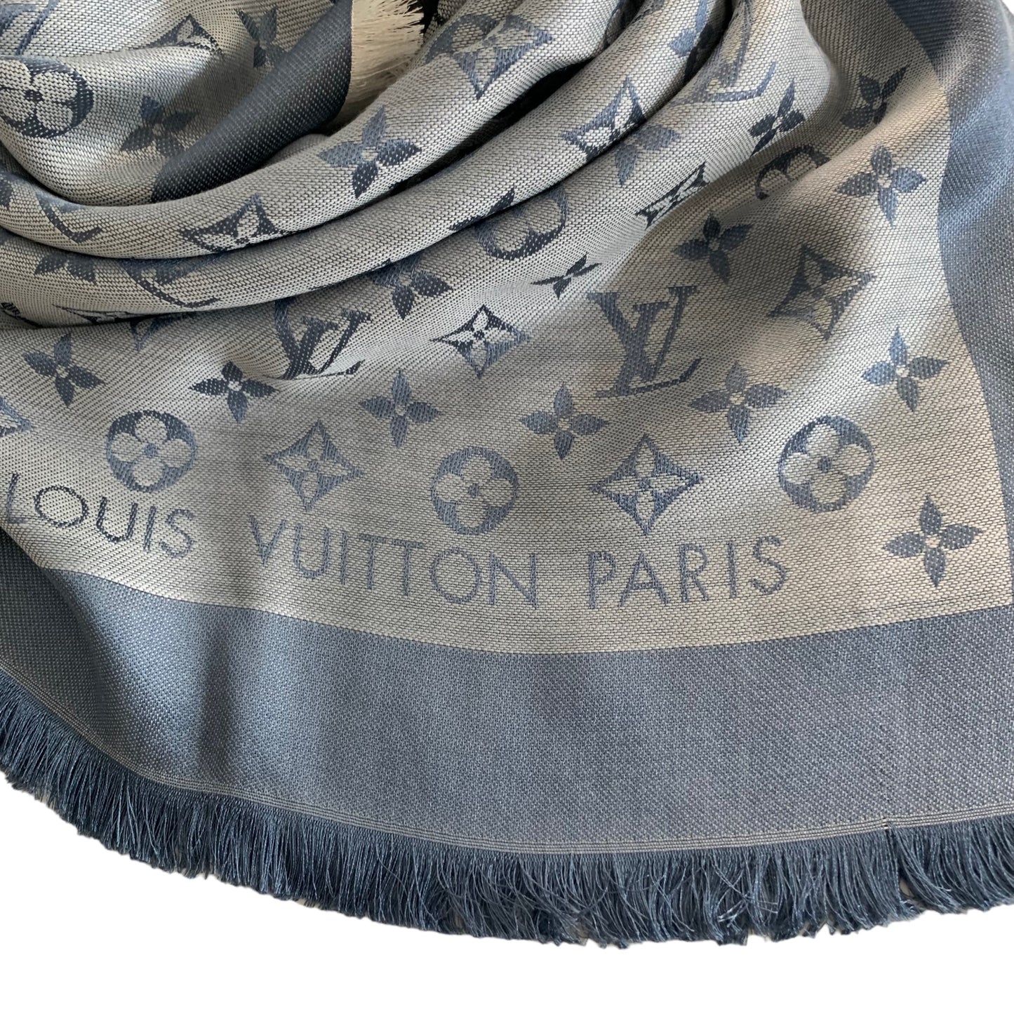Louis Vuitton Light Blue Denim Monogram Shawl