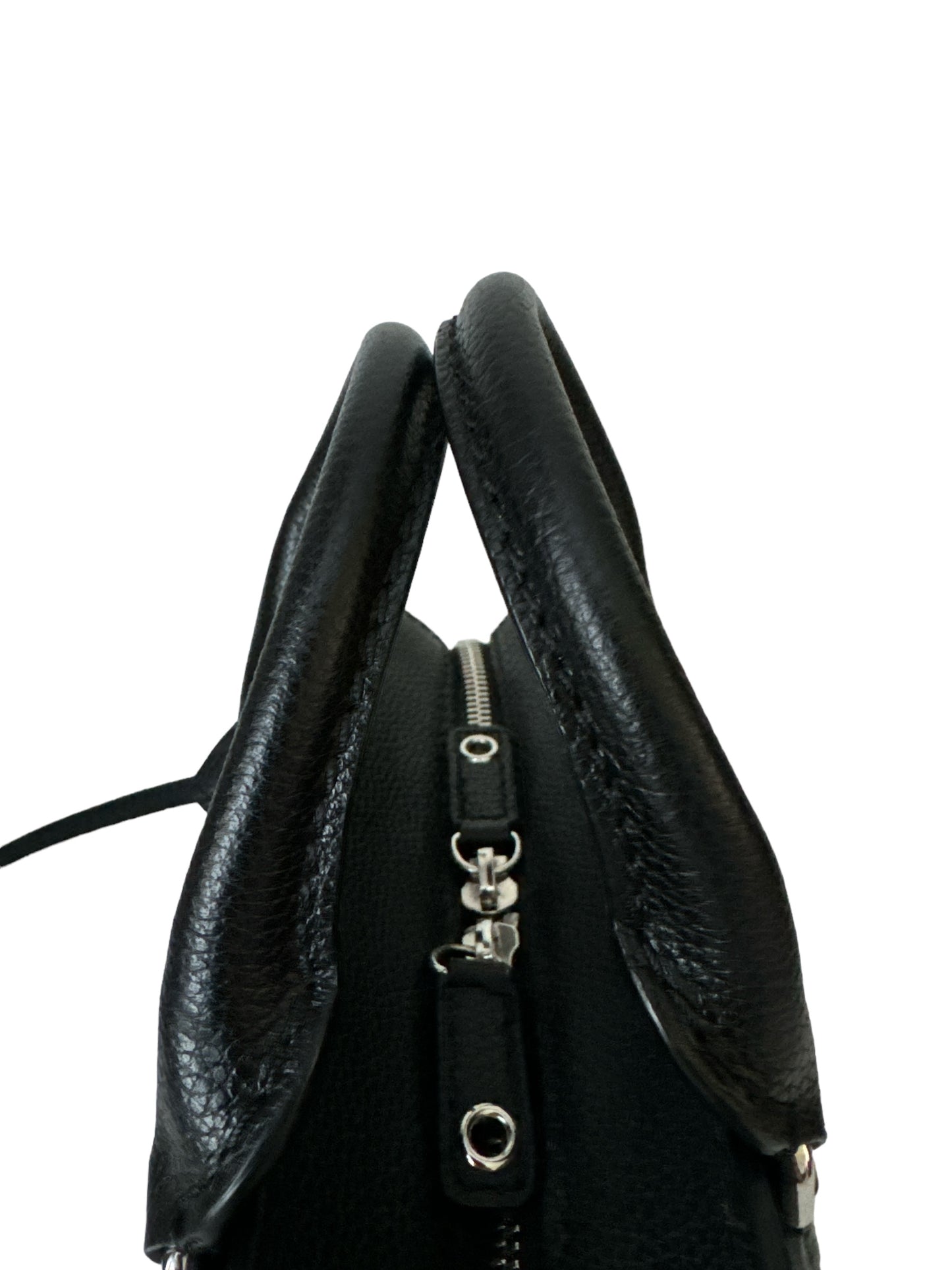 Alexander McQueen Black Leather Skull Mini Padlock Black Silver Hardware