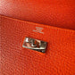 Hermes Kelly Classic Long Wallet Orange Chèvre Mysore Leather Palladium Hardware