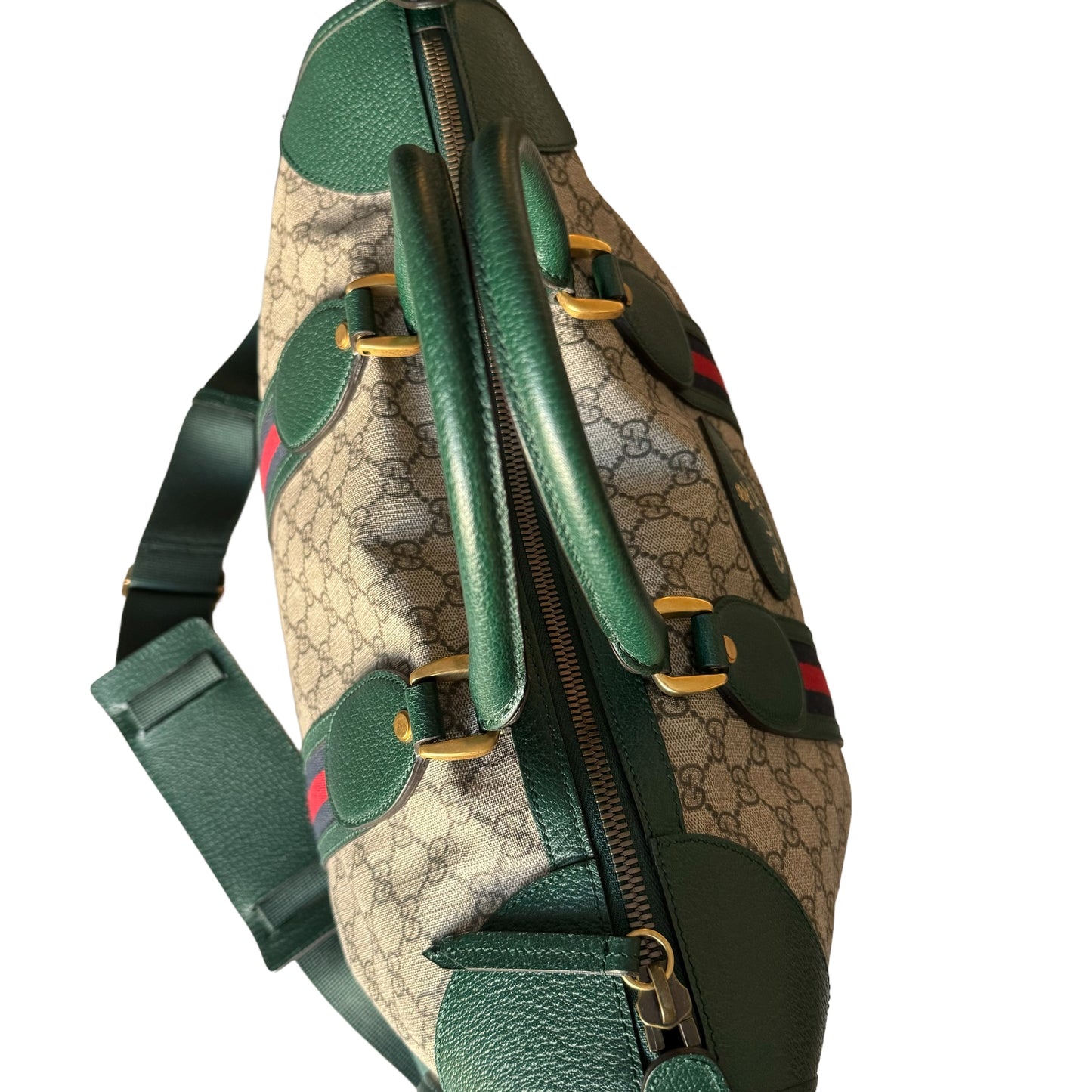 Gucci Neo Vintage Web Duffle Bag GG Coated Canvas Bag With Strap