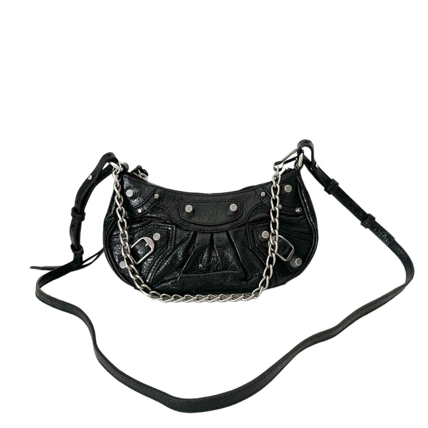 BALENCIAGA WOMEN'S LE CAGOLE MINI BAG WITH CHAIN IN BLACK