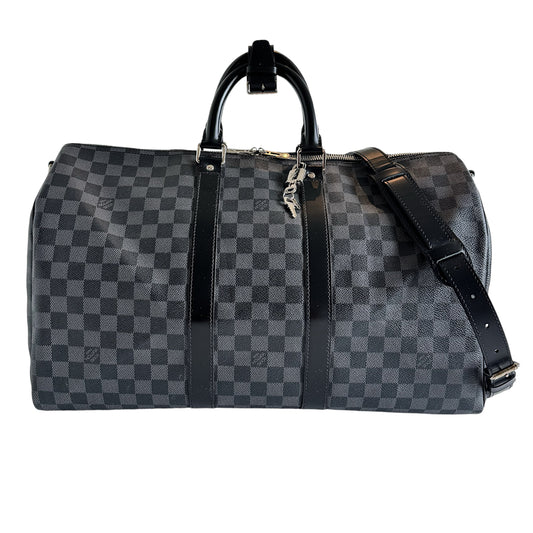 Louis Vuitton Keepall 45 Bandouliere Damier Graphite Canvas Travel Bag