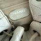 Chanel Caviar White Leather Bucket Bag Silver Hardware