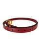 NEW GG MARMONT RED LEATHER BELT WITH SHINY BUCKLE 2 CM