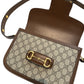 Gucci Horsebit 1955 small shoulder bag in ebony GG supreme canvas