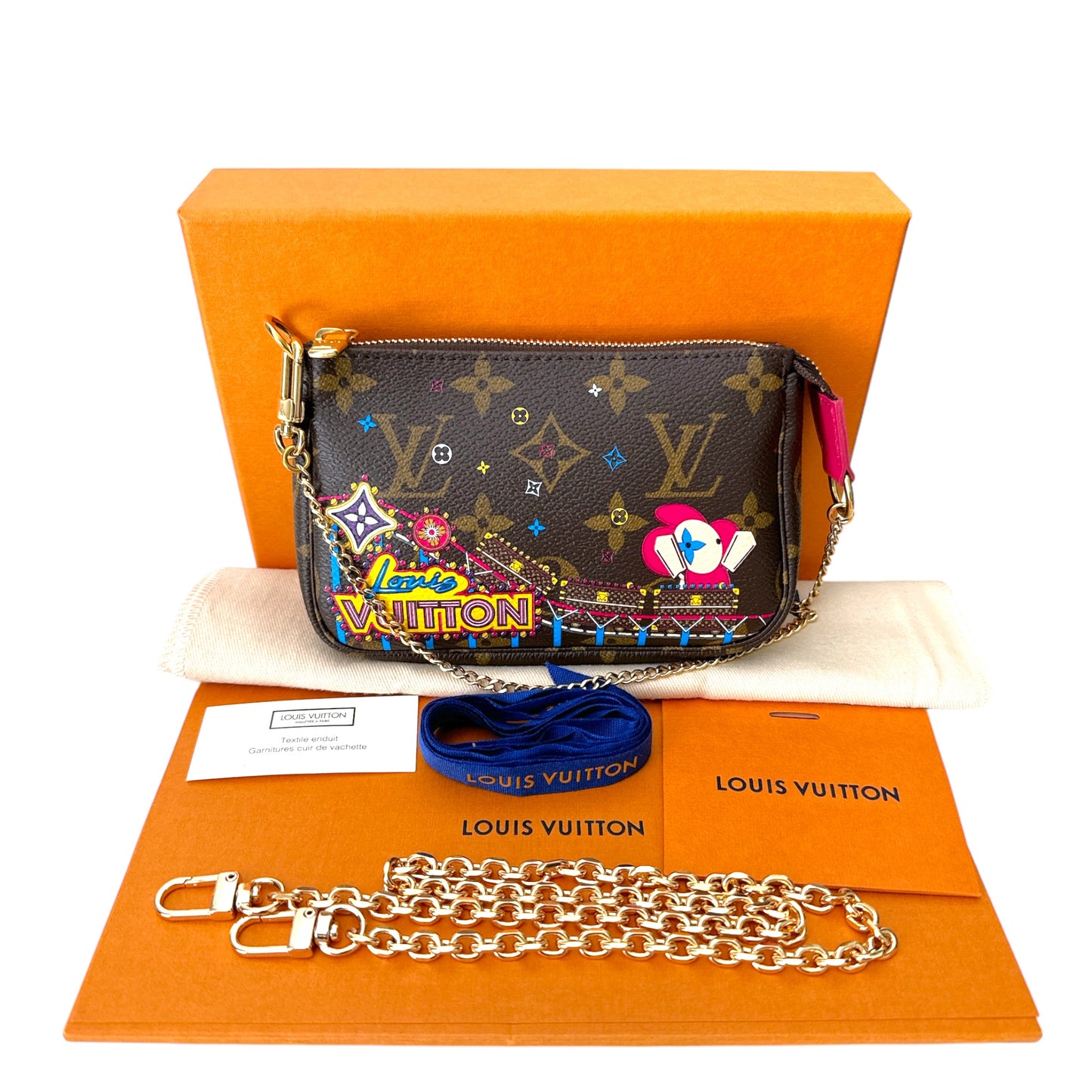 LOUIS VUITTON 
Monogram 2020 Christmas Animation Roller Coaster Mini Pochette Accessories