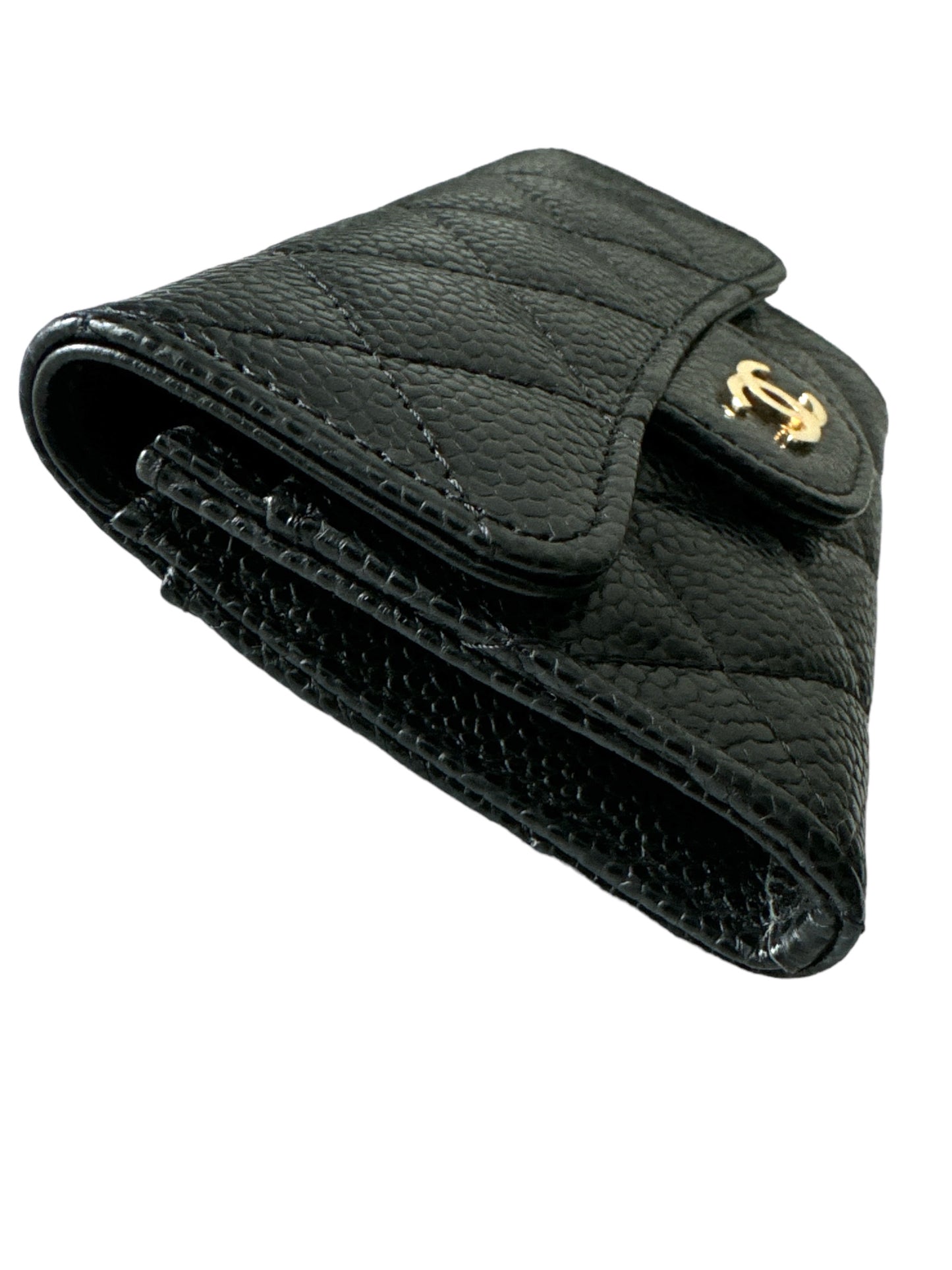 Chanel Classic card Holder Black Caviar Gold Hardware