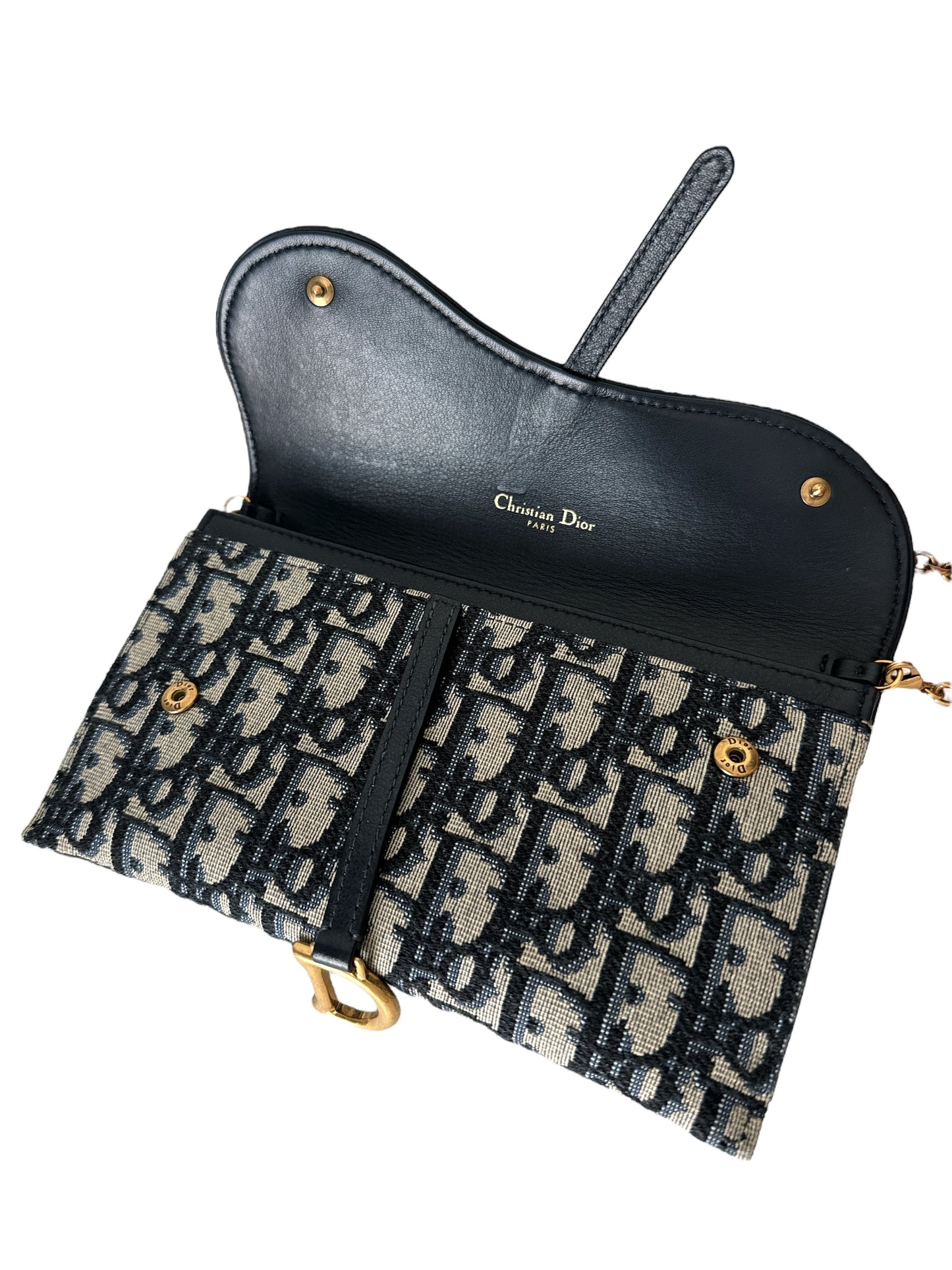 Dior Long Saddle Wallet with Chain