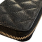Chanel Camellia Embossed Zipped Coin Purse Black Calfskin Gold Hardware