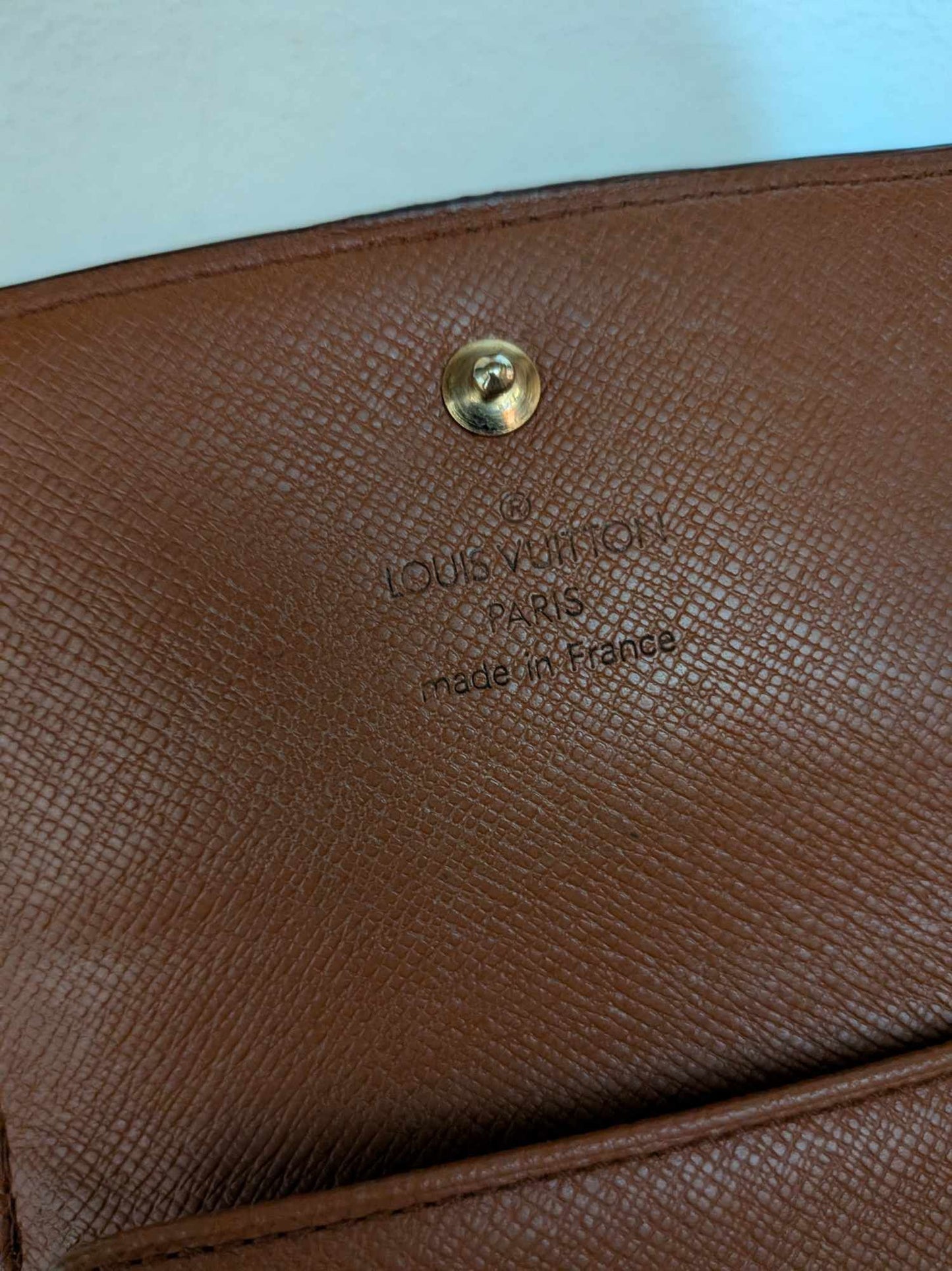 MCM Small Crossbody Visetos Cognac Red Gold Hardware & LV Mono gram Wallet