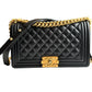 Chanel Black Caviar Medium Boy Bag Gold Hardware